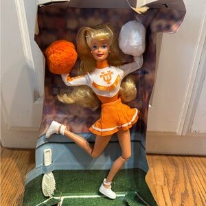 University of Tennessee Cheerleader Doll with Orange and White Outfit